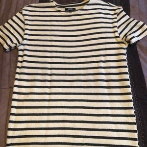 Black and white striped thermal shirt